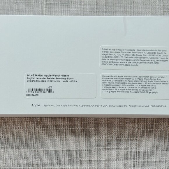 Official Apple Watch Band Braided Solo Loop, 38 40 41mm, Size 4, Green & Purple - Picture 9 of 9